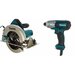 Набор Makita KIT009 пила циркулярная HS7601 1200Вт 100мм и Ударный шуруповерт винтоверт ударный TD0101 230 Вт, рюкзак