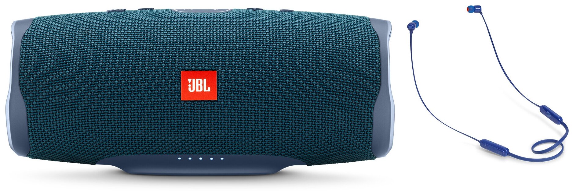 Портативная акустика JBL Charge 4 + наушники T110BT, 30 Вт, blue/blue