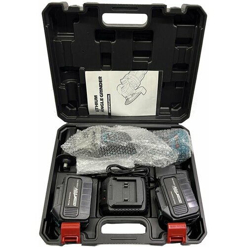 Угловая шлифовальная машина Heimerdinger 15 мм 125 мм 18 В с двумя батареями 90 Ач и одним пластиковым кейсом 1294900₽