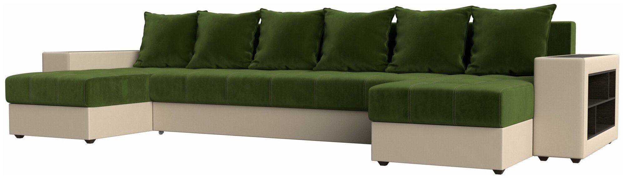 фото П-образный диван Дубай полки справа