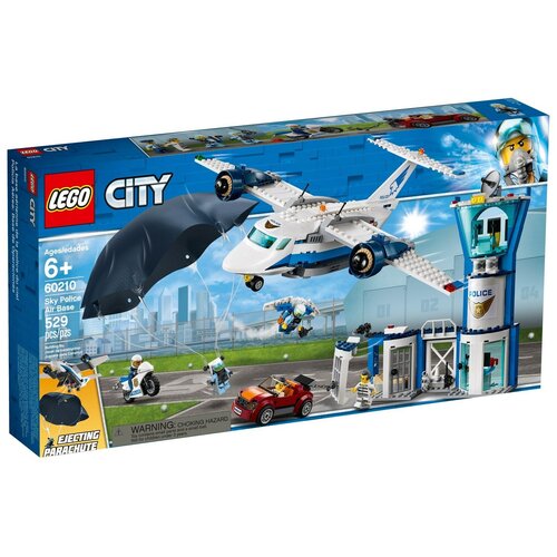 конструктор lego city 66492 полиция 3в1 676 дет Конструктор LEGO City 60210 Воздушная полиция: авиабаза, 529 дет.