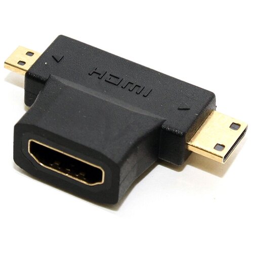 Переходник/адаптер 5bites HDMI - micro HDMI / mini HDMI (HH1805FM-T), 0.05 м, черный переходник адаптер 5bites hdmi micro hdmi hh1805fm micro 0 04 м черный