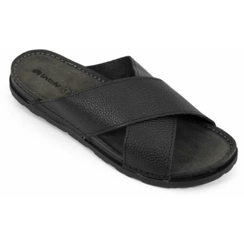 Сабо мужские летние туфли из натуральной кожи INBLU черные