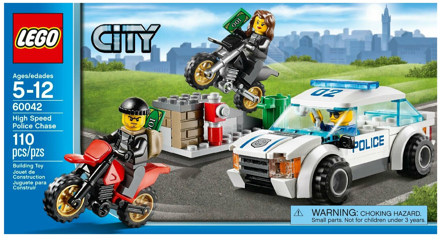 Конструктор LEGO City 60042 Полицейская погоня на высокой скорости, 110 дет.