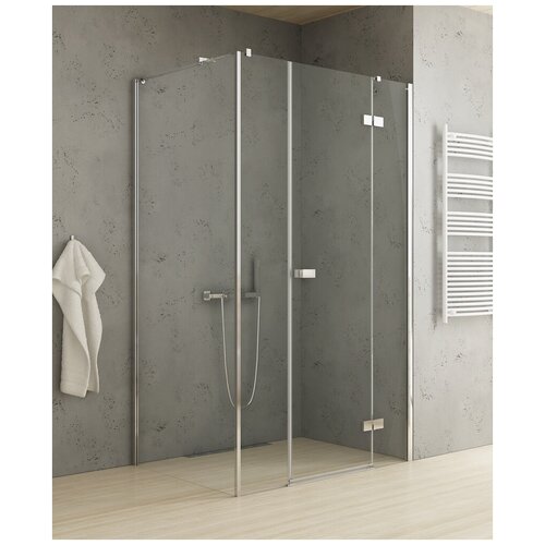 Ограждение душевое угловое с распашной дверью NEW TRENDY REFLEXA L EXK-1224 хром 1100x900x2000