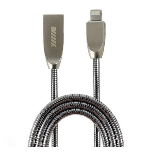 Кабель WIIIX USB - Lightning (CB850-U8-Z-10), 1 м, серебристый wiiix cb850 u8 z 10b кабель переходник usb lightning черный цинк cb850 u8 z 10b 1м ат 00000006