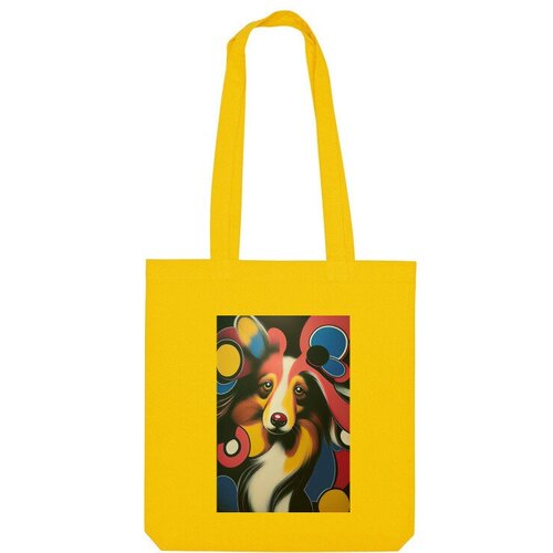 Сумка шоппер Us Basic, желтый мужская футболка собака абстракция m белый