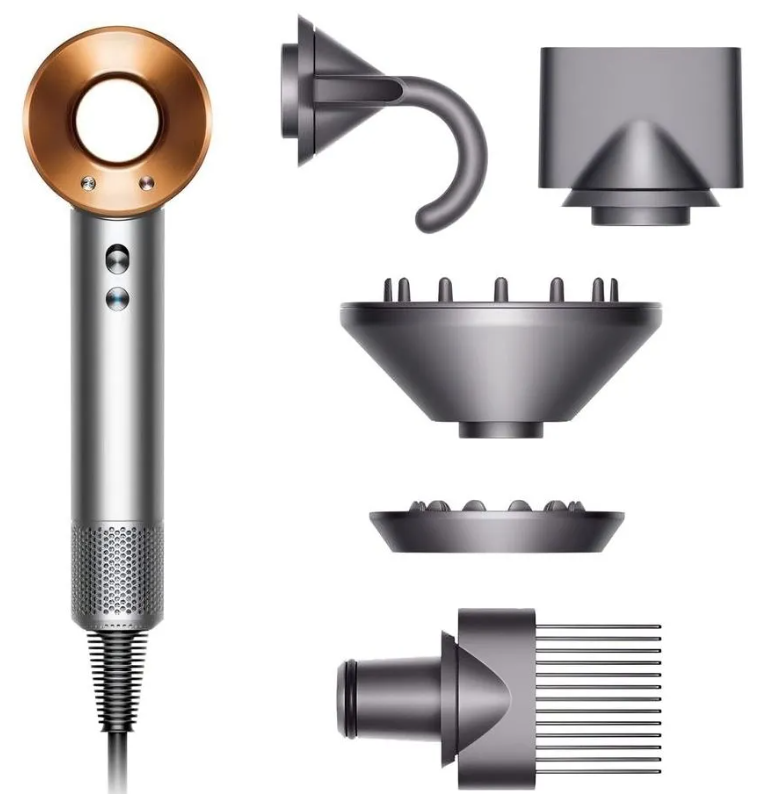 Фен Dyson Supersonic HD07, никель/медь (389922-01), EU, рус.вилка