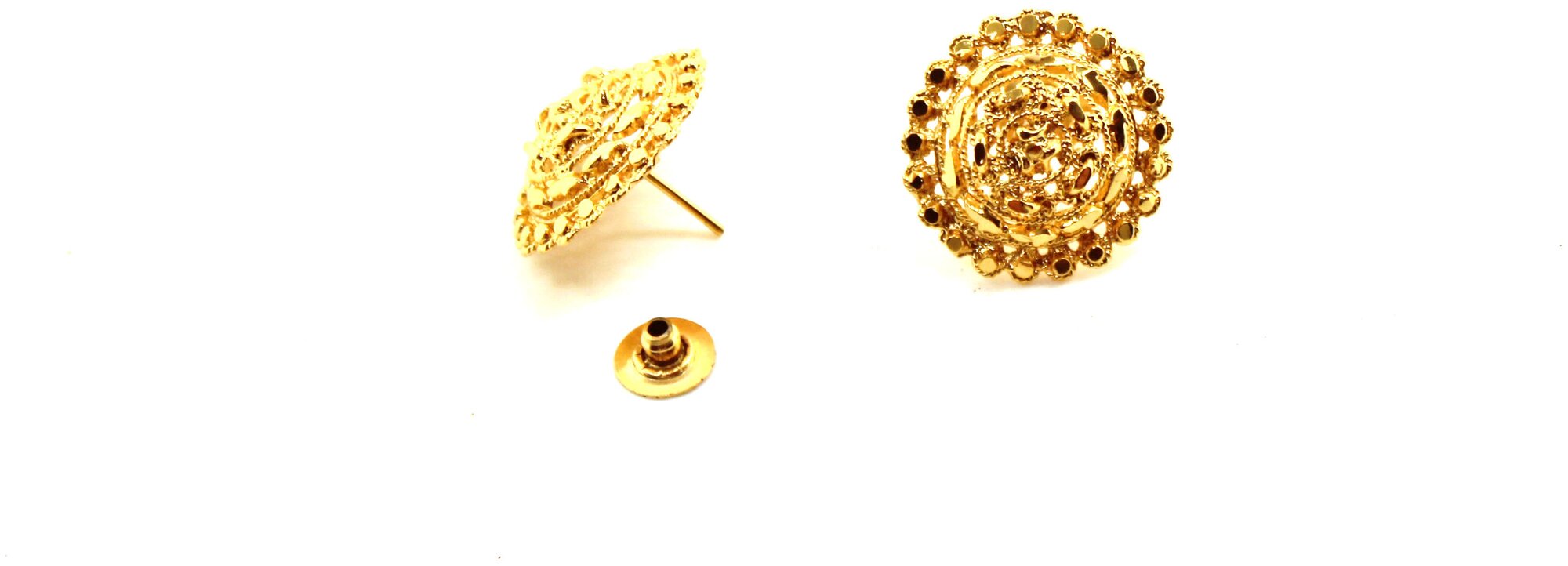 Серьги пусеты, размер 20 мм, золотой — фото 1