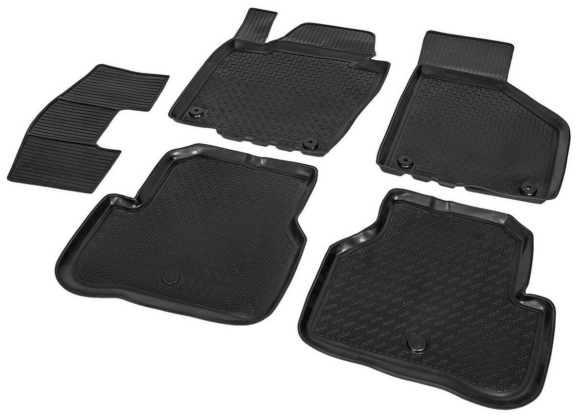 фото RIVAL 15803001 Коврики салона Volkswagen Passat черный полиуретан Rival RIVAL 15803001