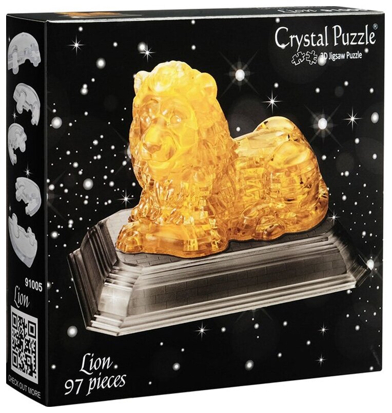 Головоломка 3D Crystal Puzzle Лев цвет: желтый - фото №16