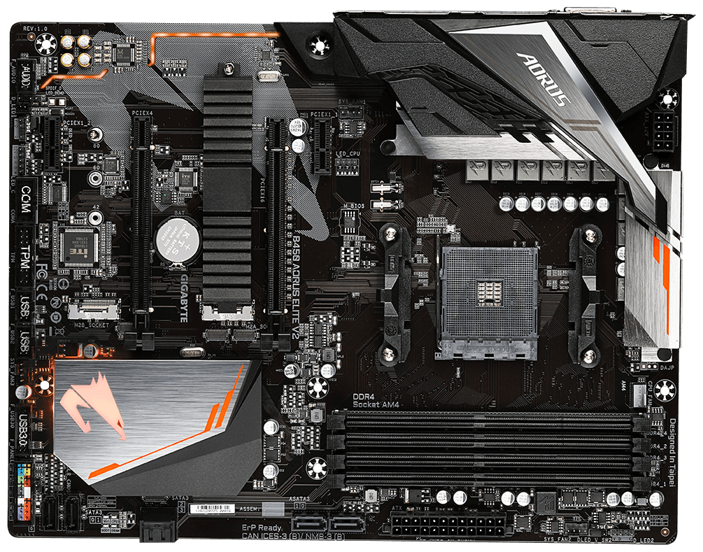 Материнская плата Gigabyte B450 AORUS ELITE V2 (AM4, ATX)