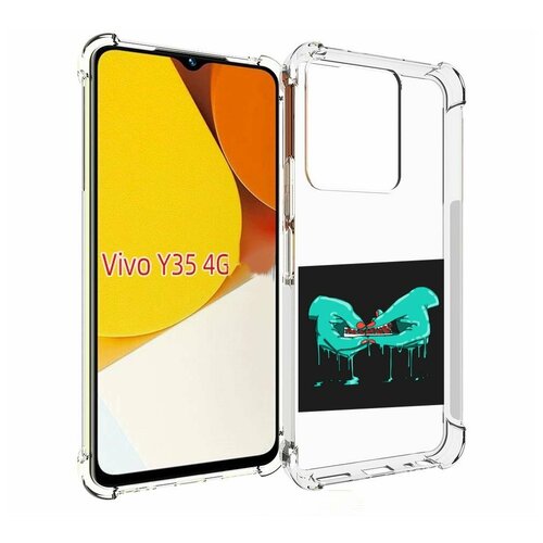 Чехол MyPads закручиваю-розочки для Vivo Y35 4G 2022 / Vivo Y22 задняя-панель-накладка-бампер