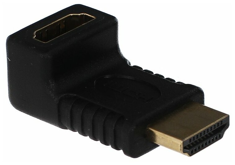 Адаптер аудио-видео 90 Deg, HDMI (m) (Г-образный) - HDMI (f) (Г-образный), ver 1.4 Noname - фото №1