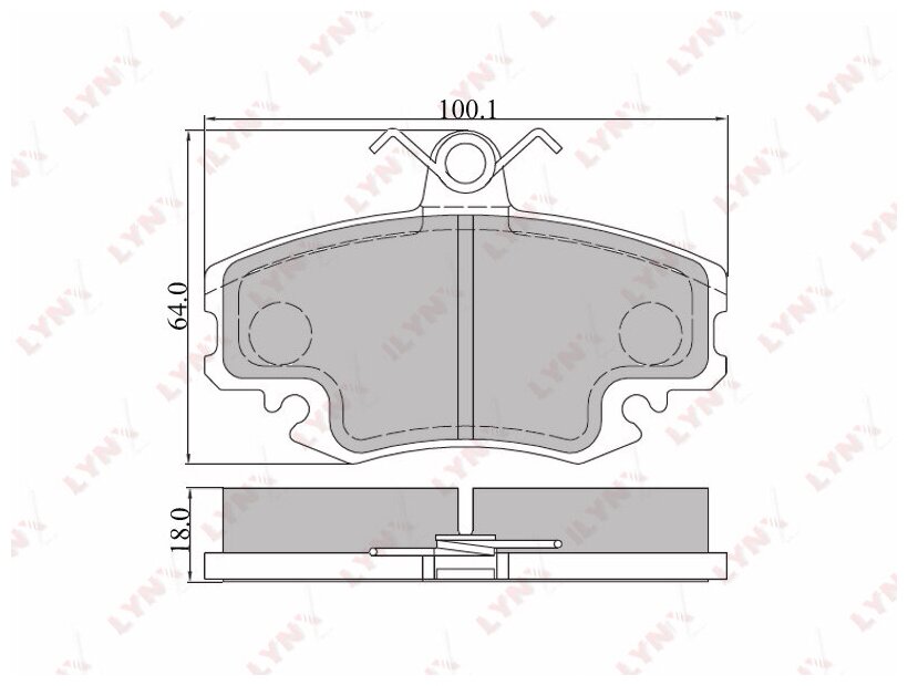 Колодки тормозные дисковые перед LYNXauto BD-6301