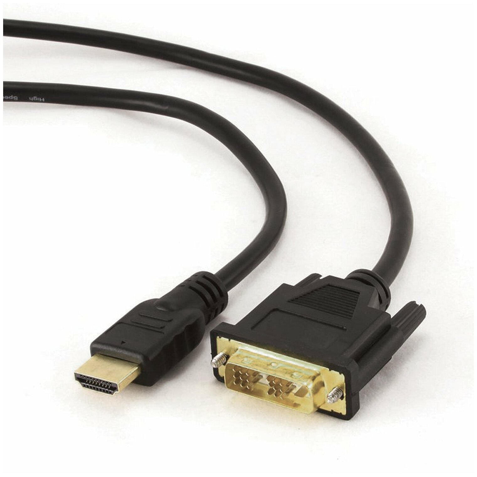 Кабель HDMI-DVI 10м Gembird single link позол.разъемы экран черный CC-HDMI-DVI-10MC - фото №3