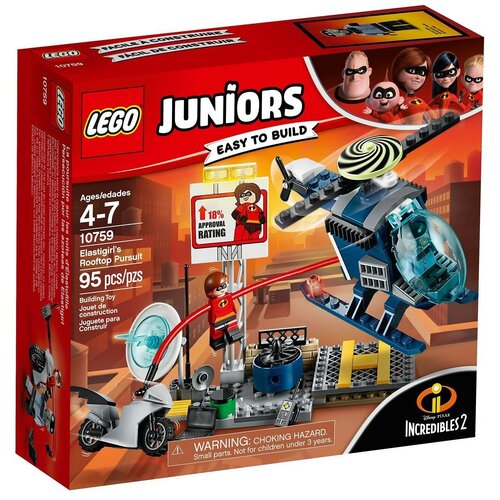 Конструктор LEGO Juniors 10759 Эластика: Погоня на крыше, 95 дет. конструктор lego juniors 10720 погоня на полицейском вертолете 63 дет