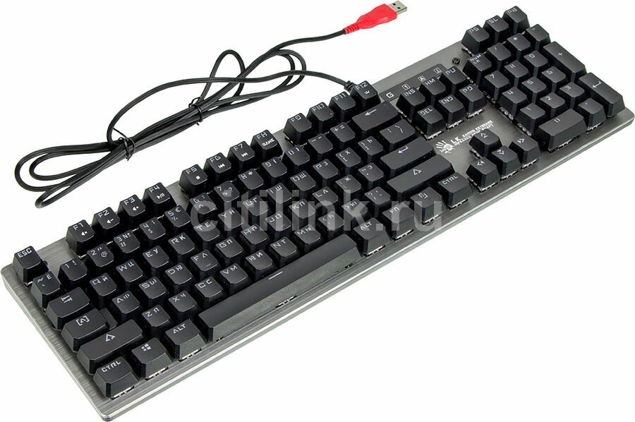 Клавиатура A4TECH Bloody B760 Neon, USB, серый [b760 grey/neon (orange switch)]
