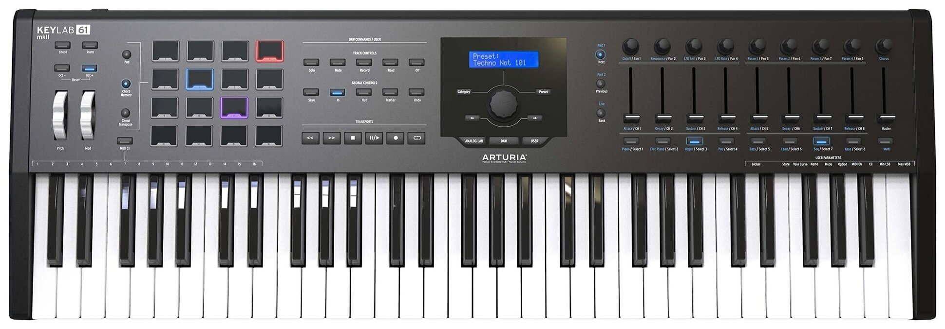 USB MIDI клавиатура ARTURIA KeyLab mkII 61 Black