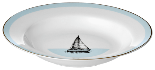 Esprado Набор суповых тарелок Regata, 23 см, 6 шт. 4.1 см белый/голубой 23 см 6 340 мл