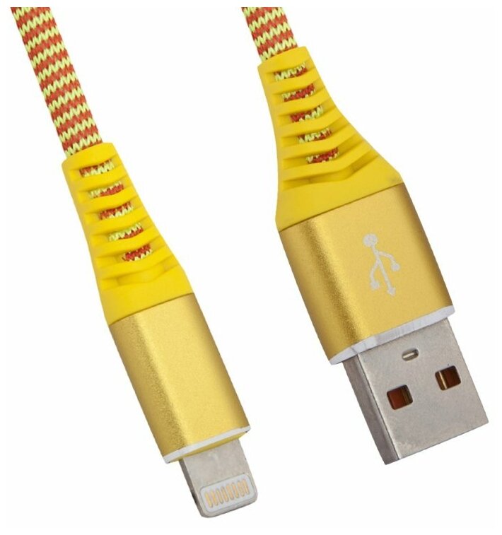 USB кабель "LP" для Apple 8 pin "Носки" (желтый/блистер)