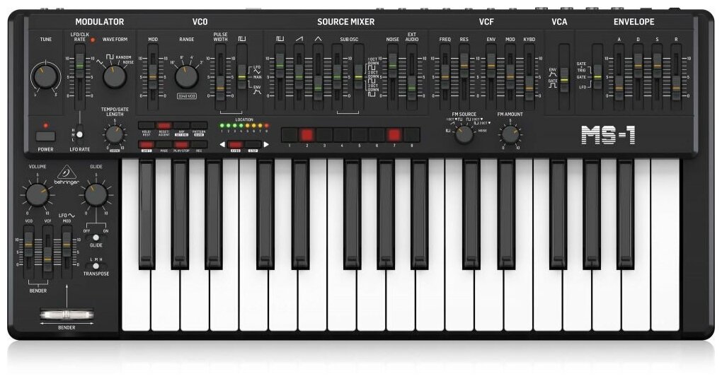 Behringer MS-1-BK аналоговый синтезатор, 32 клавиши, цвет черный