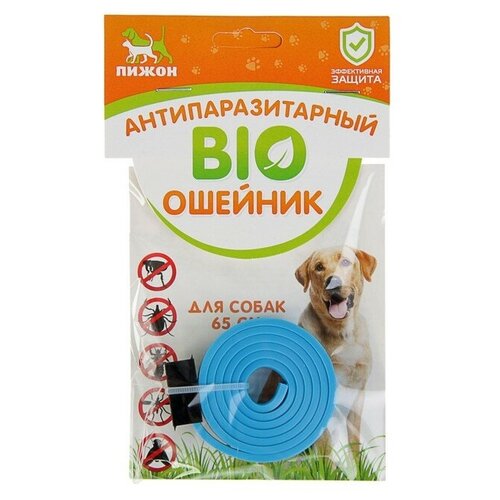 Биоошейник антипаразитарный для собак от блох и клещей, синий, 65 см