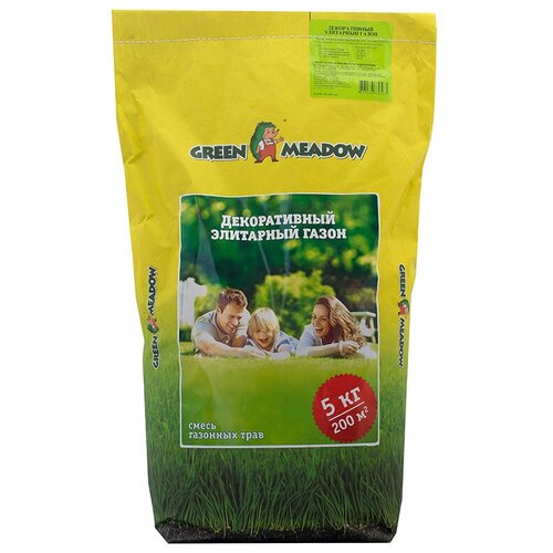 Смесь семян GREEN MEADOW Декоративный элитарный 5кг, 5 кг смесь семян green meadow декоративный газон солнечный 0 5 кг