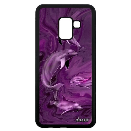 фото Чехол на смартфон samsung galaxy a8 2018, "дельфины" афалина белуха utaupia