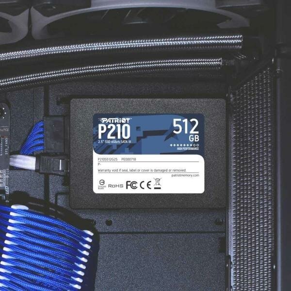 Твердотельный накопитель SSD 2.5 512 Gb Patriot P210 Read 520Mb/s Write 430Mb/s 3D NAND TLC (P210S512G25)