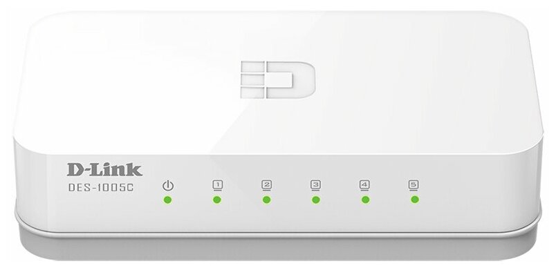 Коммутатор D-Link DES-1005C/B1A, 5-port UTP 10/100Mbps Auto-sensing, Stand-alone, Unmanaged Palm-top Fast Ethernet Switch