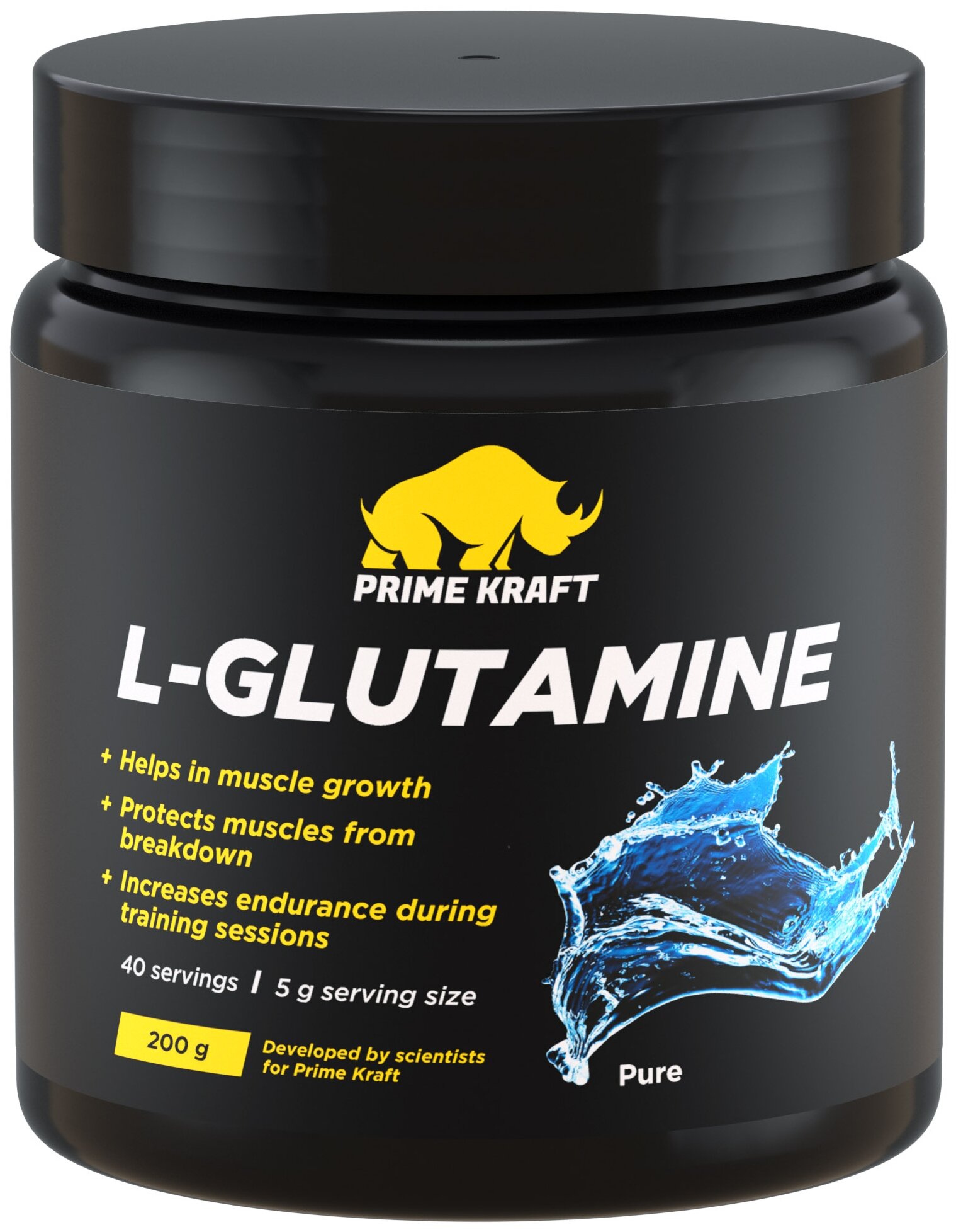 Аминокислота Л-Глютамин (L-Glutamin) Prime Kraft L-Glutamine (200 г) Нейтральный