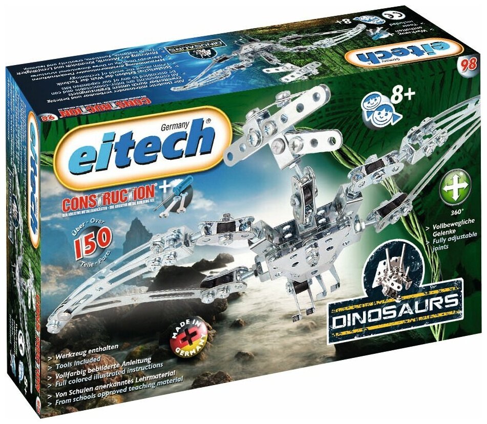 Конструктор Eitech металл, Динозавр-Птеродактиль,150 дет. - фото №1