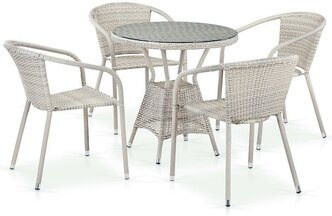 Комплект плетеной мебели Afina T705ANT/Y137C-W85 Latte 4Pcs
