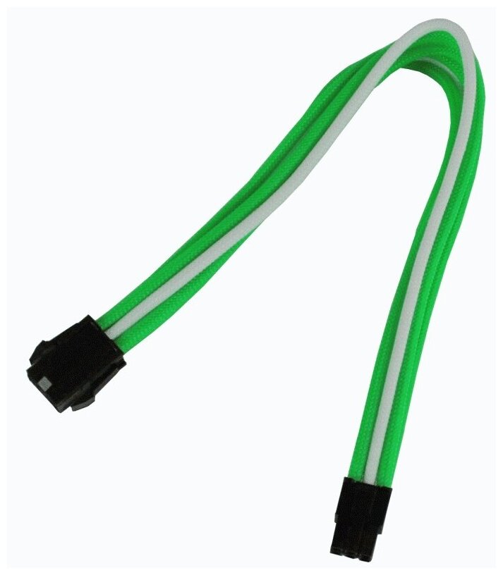 Удлинитель Nanoxia 6-pin PCI-E, 30см, индивидуальная оплетка зеленый/белый NX6PV3EGW