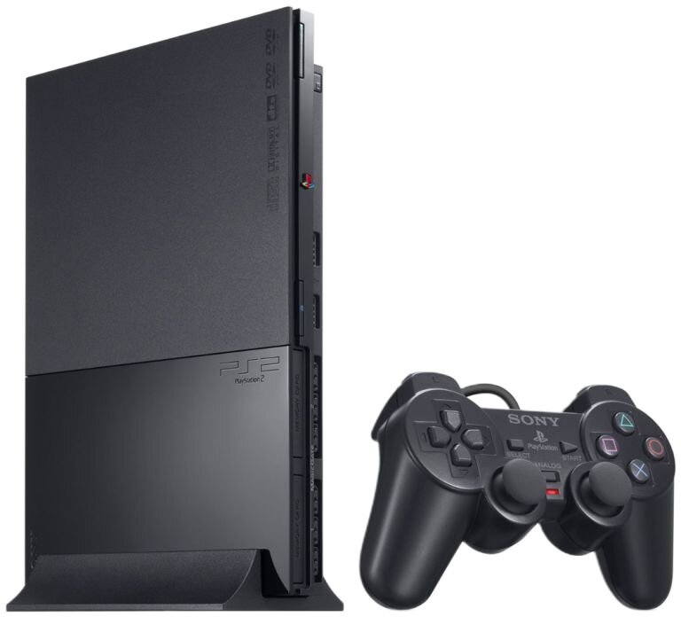 Игровая приставка Sony PlayStation 2 Slim 32 ГБ, без игр, черный