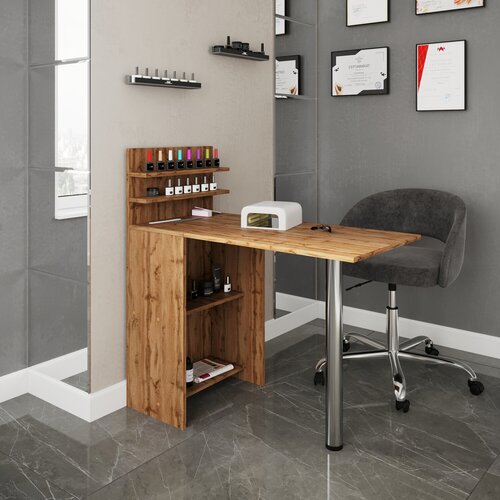 Стол для маникюра складной / маникюрный стол с полками, раскладной в стиле лофт от рось мебель, 103х50х100 см