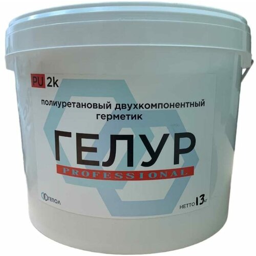 Двухкомпонентный герметик гепол гелур PROFESSIONAL 2К белый 13 кг GL-PRO-W-13