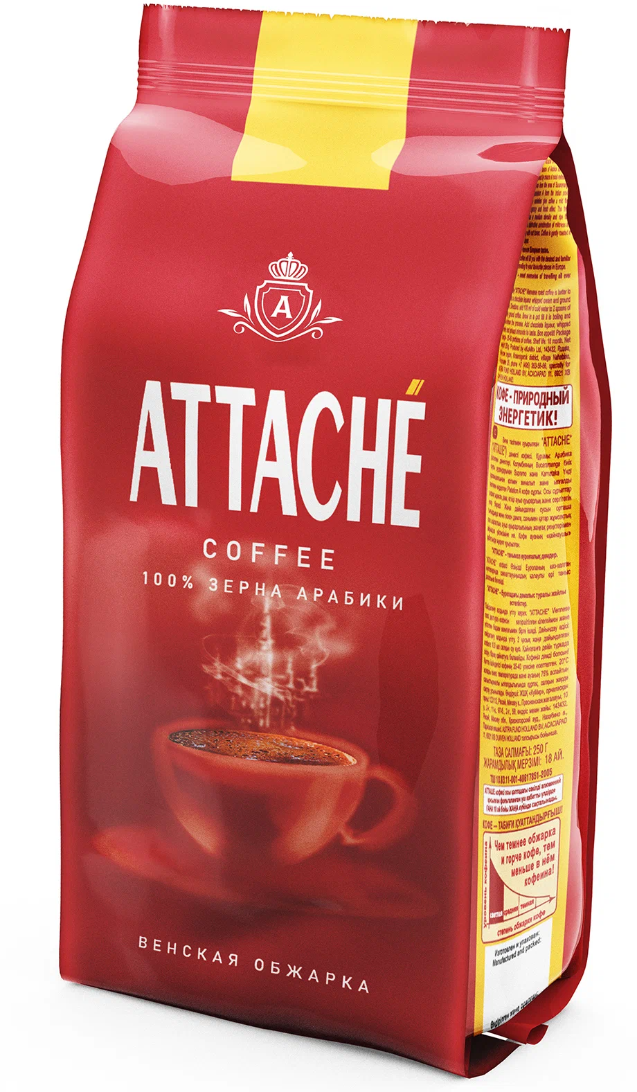 Кофе "ATTACHE" зерно венской обжарка 250г - фотография № 1