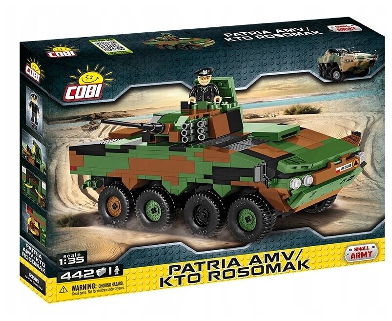Конструктор Cobi Small Army 2616 Многоцелевая боевая бронированная машина Patria AMV Rosomak