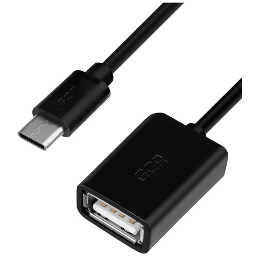 Кабель GCR OTG USB - USB Type-C (GCR-UCO1AF-BB2S), 0.5 м, черный кабель gcr type c otg 0 15m черный uco1af bb2s 0 15m