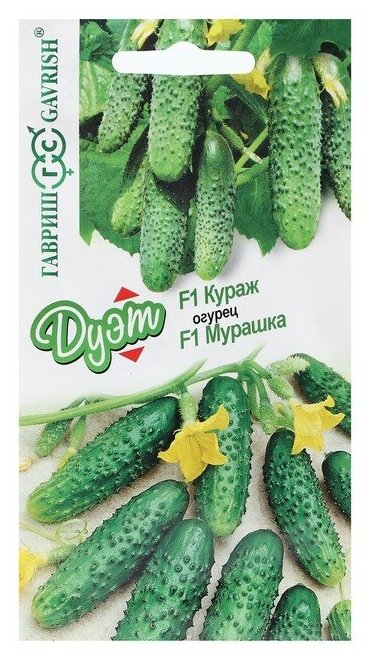 Семена Огурец "Кураж", F1, 10 шт + "Мурашка", F1, 10 шт серия Дуэт