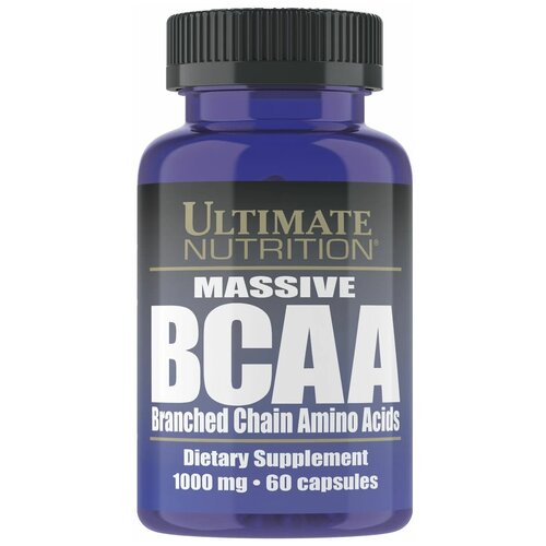 bcaa для спортсменов ultimate nutrition bcaa 12 000 blue raspberry 457 гр Аминокислотный комплекс Ultimate Nutrition Massive, нейтральный, 60 шт.