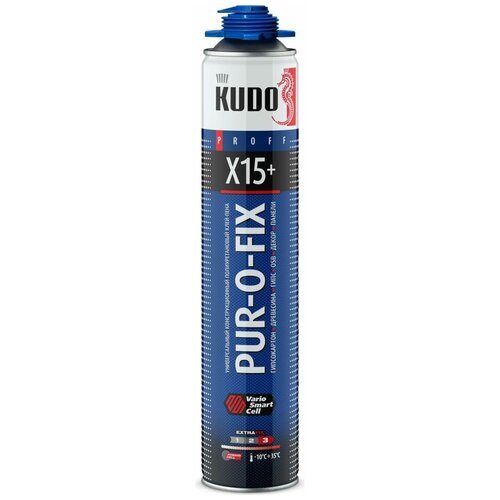 Универсальный профессиональный клей-пена KUDO PUR-O-FIX X15 EXTRA FIX