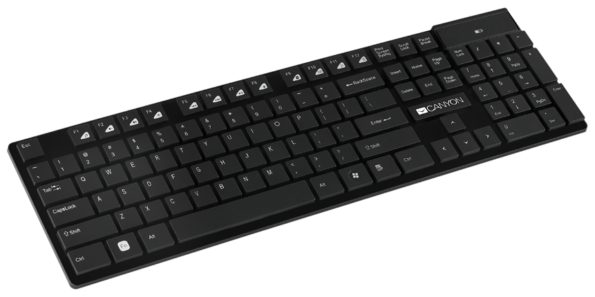 Клавиатура Canyon HKB-W2 104 keys, slim design, chocolate key caps, RU layout black