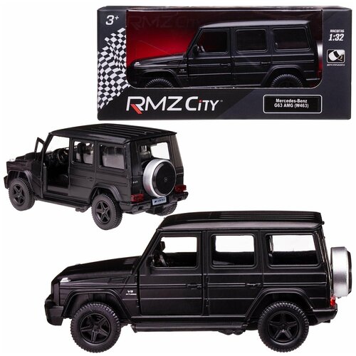 Машинка металлическая Uni-Fortune RMZ City 1:32 Mercedes Benz G63 AMG, чёрный матовый цвет 1 32 benz amg gtr model sports car sound