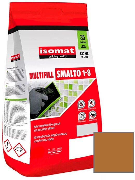 Затирка полимерцементная Isomat Multifill Smalto 1-8 24 Корица 2 кг - фотография № 2