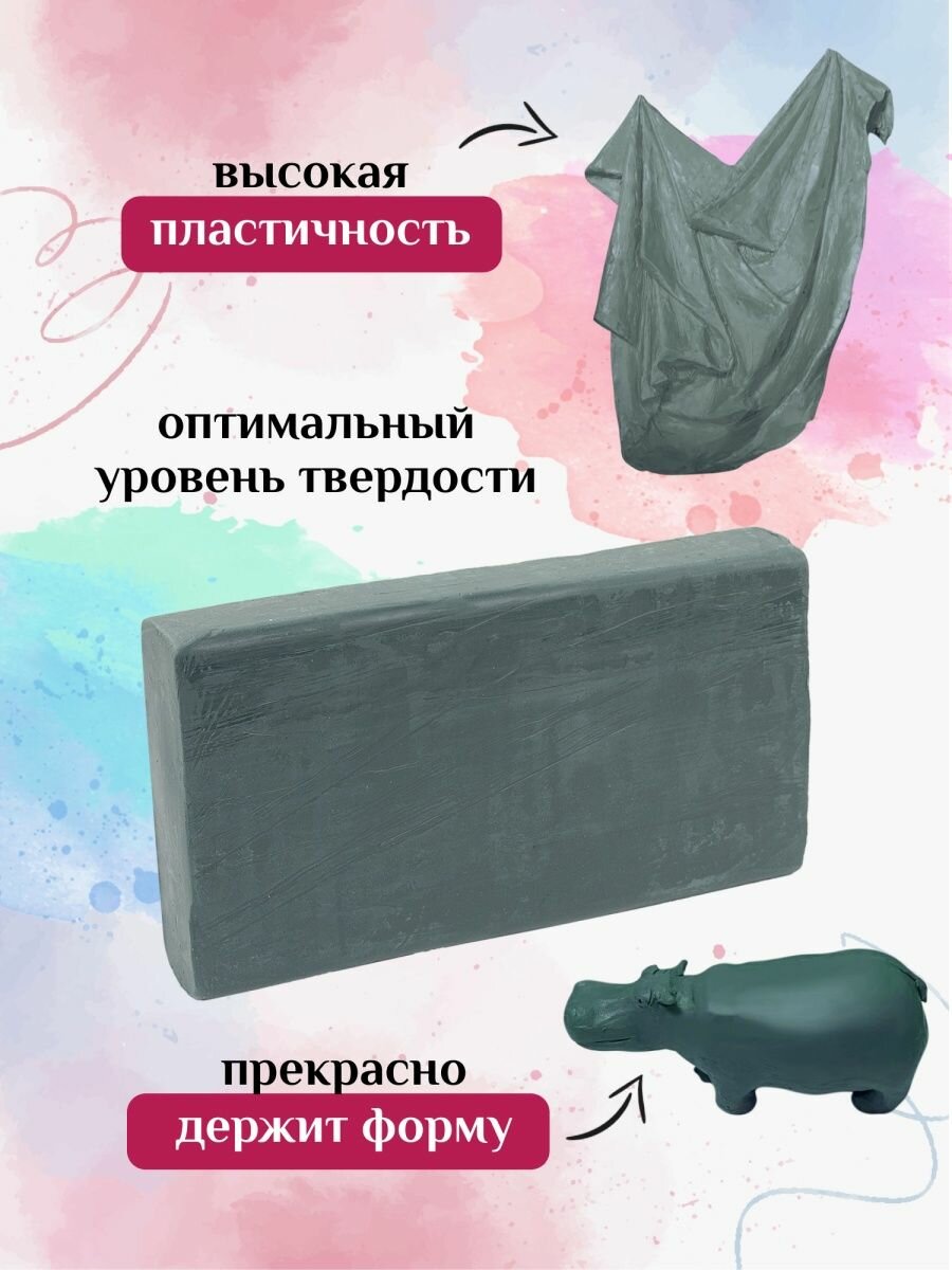 Пластилин скульптурный, оливковый, 500 г. (AF11-011-12) АРТформат - фото №4
