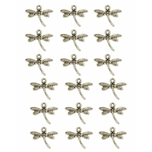 Подвеска стрекоза 14х18х1,5 мм, отверстие - 1,5 мм, сплав олова с покрытием 