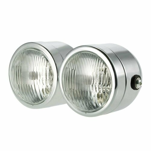 Фара двойная, цвет Хром